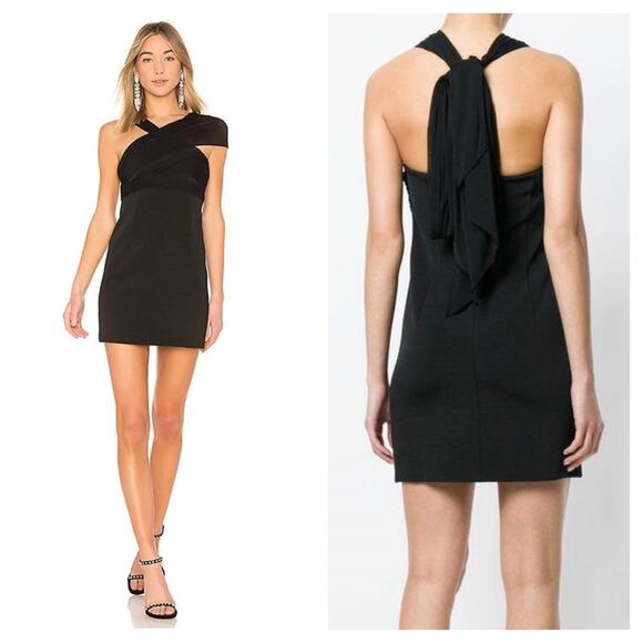 Diane Von Furstenberg Black Convertible Mini Dress Small Sash Wrap Cocktail Chic - Picture 12 of 12